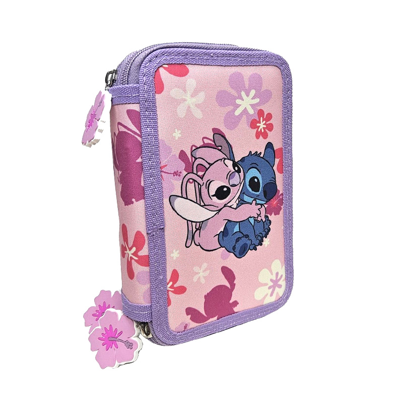 Plumier triple Stitch & Angel Disney - rosa