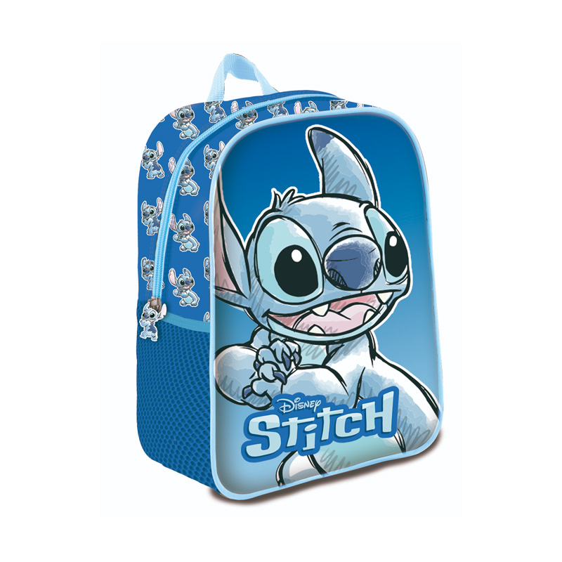 Mochila 3D 31cm Stitch Disney - azul