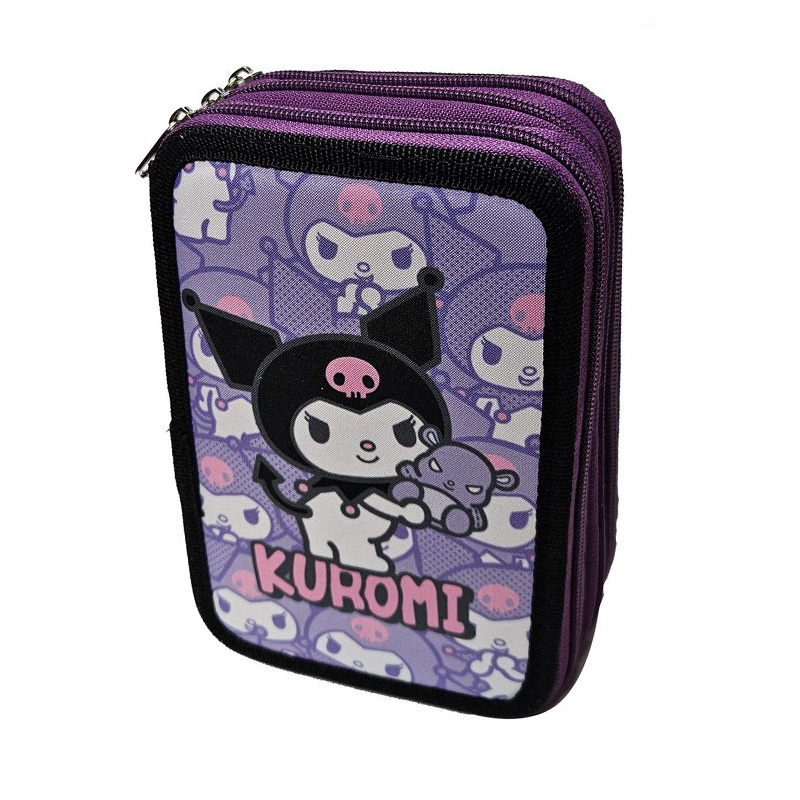 Plumier triple Kuromi Hello Kitty