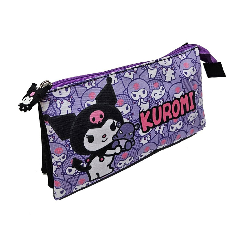 Estuche triple Kuromi Hello Kitty 21cm