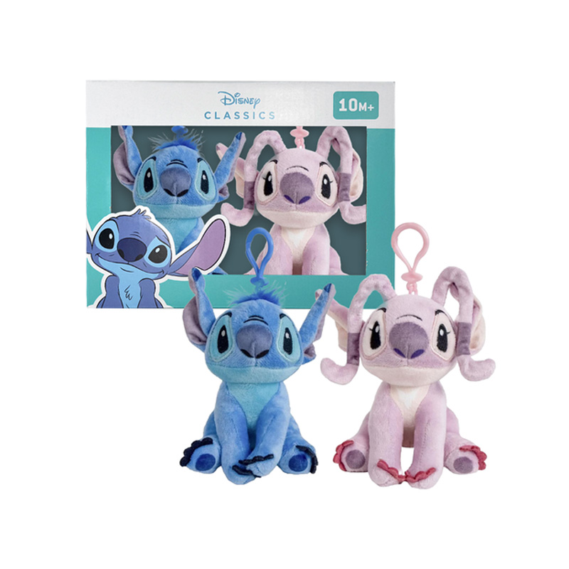 Set de regalo peluches llavero Stitch & Angel Disney 12cm