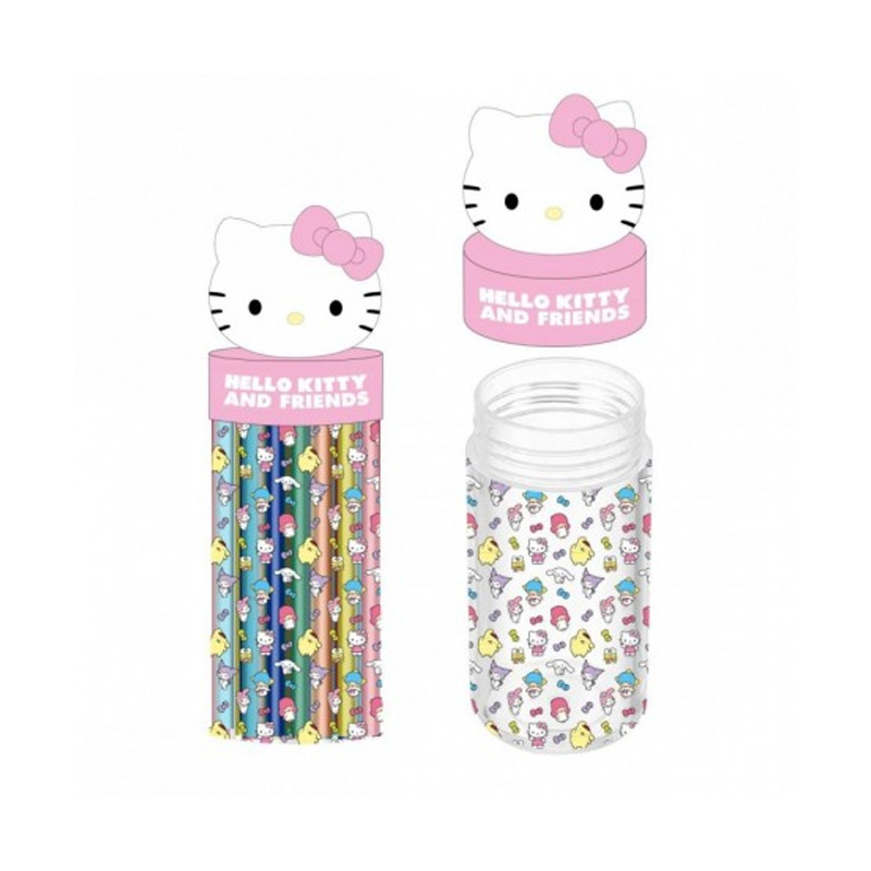 Estuche portatodo plástico c/rotuladores Hello Kitty