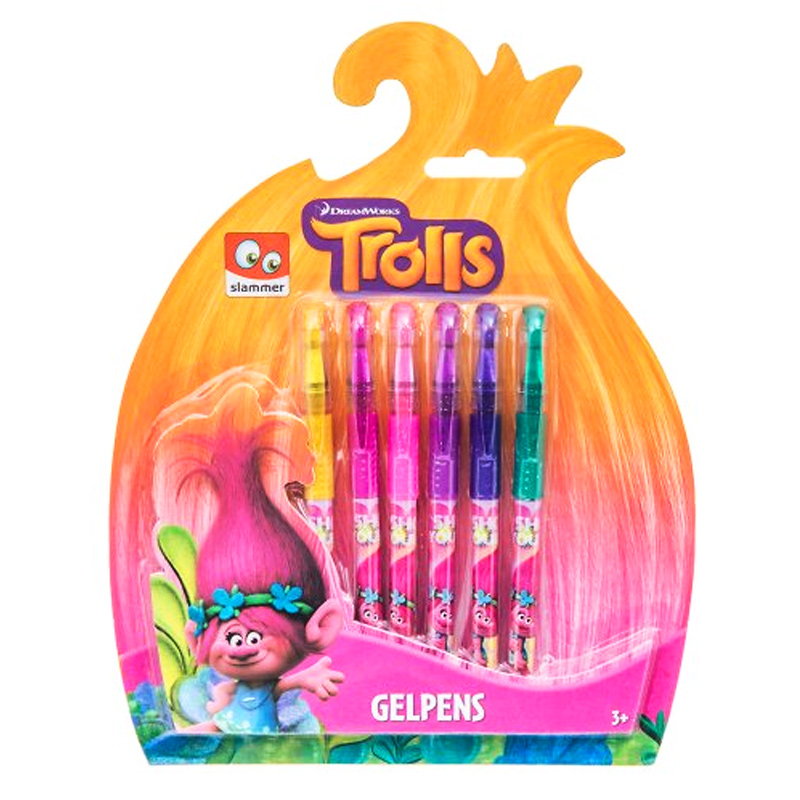 Distribuidor mayorista de 6 bolígrafos gel colores Trolls