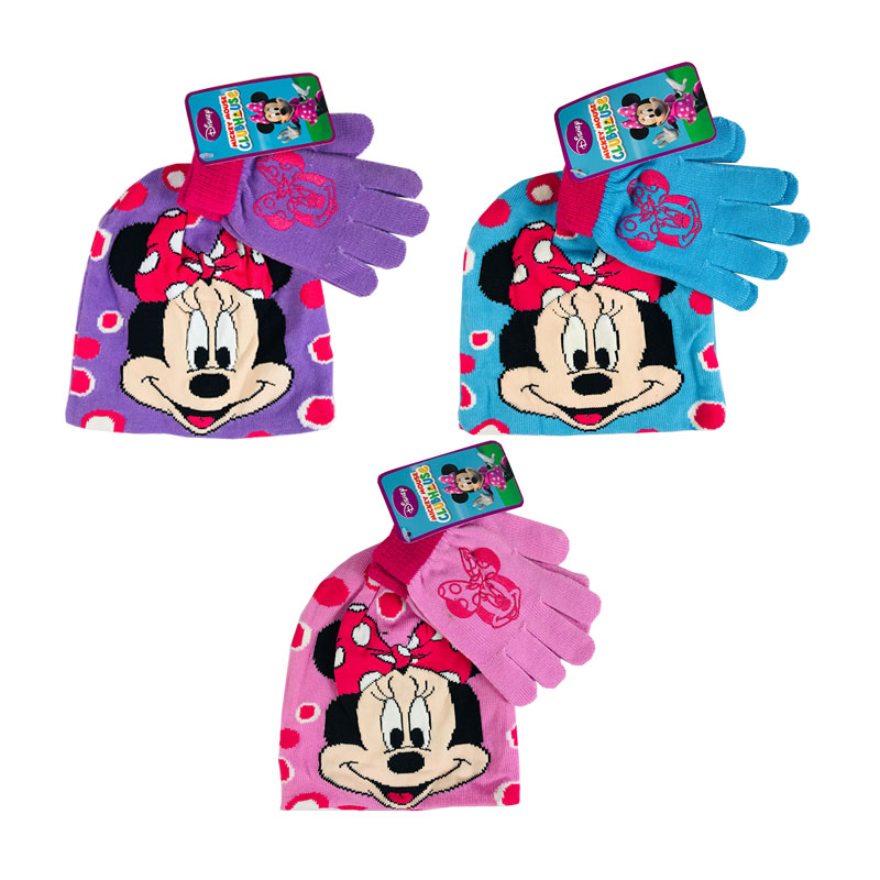 Distribuidor mayorista de Set gorro guantes infantiles Minnie Mouse 3 modelos