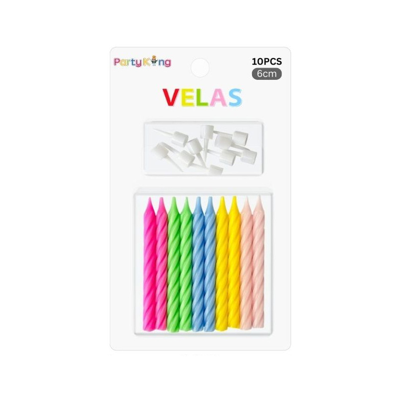Set 10 velas Cumpleaños 6cm