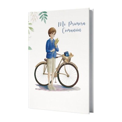 Libro Mi Primera Comunión - niño bicicleta