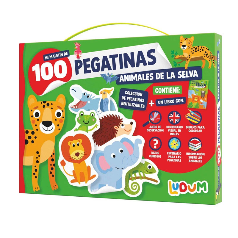Wholesaler of Maletín 100 pegatinas y libro Animales de la selva