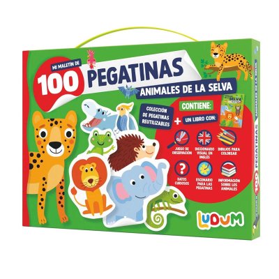 Distribuidor mayorista de Maletín 100 pegatinas y libro Animales de la selva
