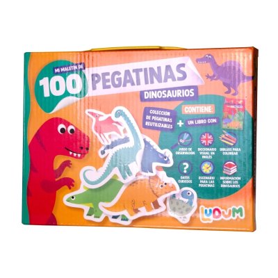 Maletín 100 pegatinas y libro Dinosaurios