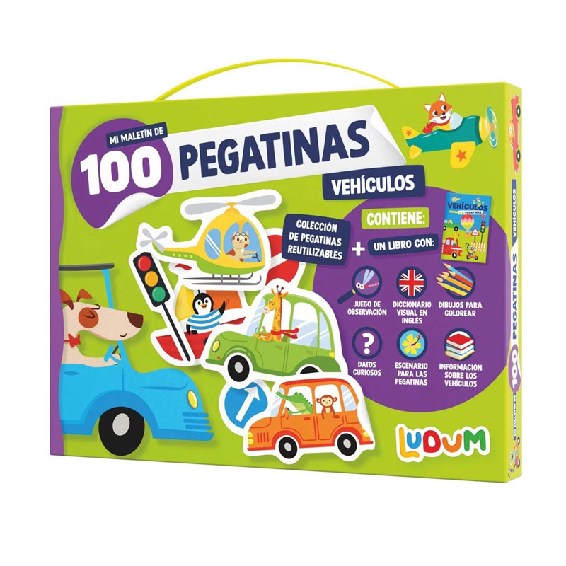 Wholesaler of Maletín 100 pegatinas y libro Vehículos