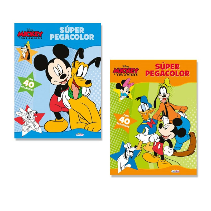 Libros Súper Pegacolor Mickey y sus amigos