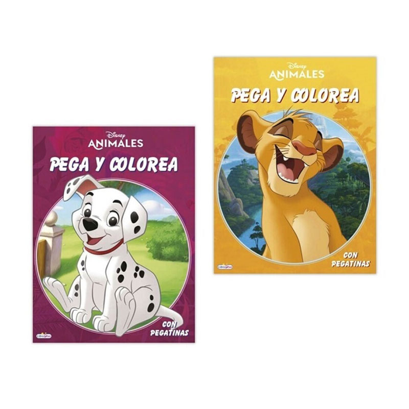 Libros Pega y Colorea Disney Animales