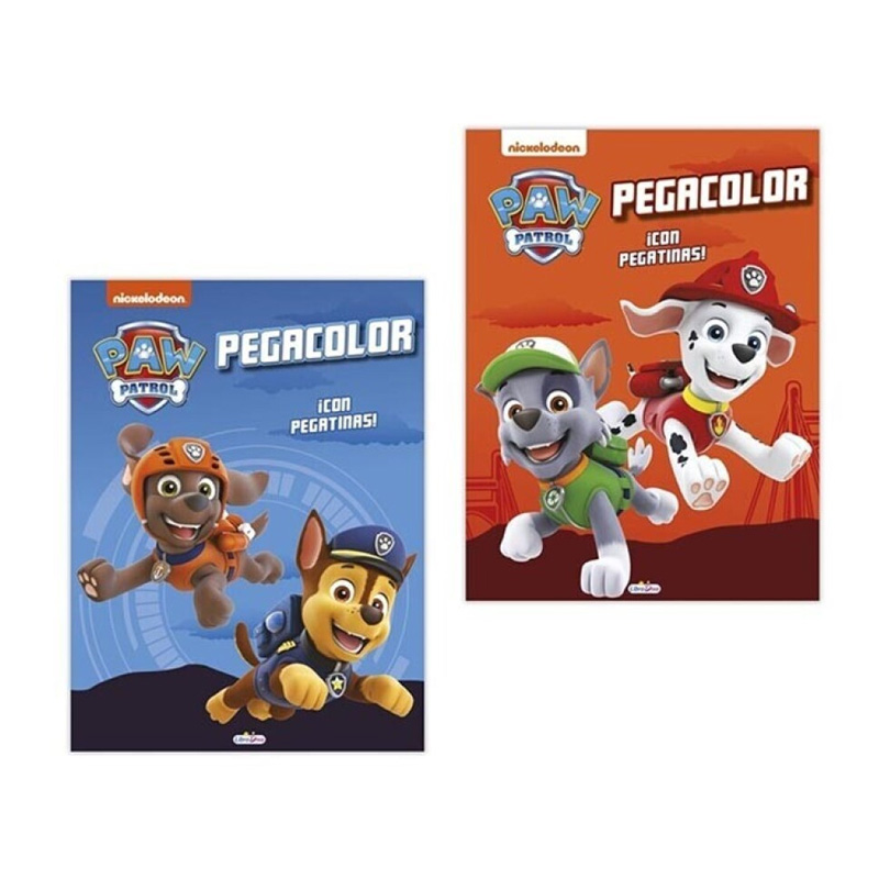 Libros Pegacolor c/pegatinas Paw Patrol - niño