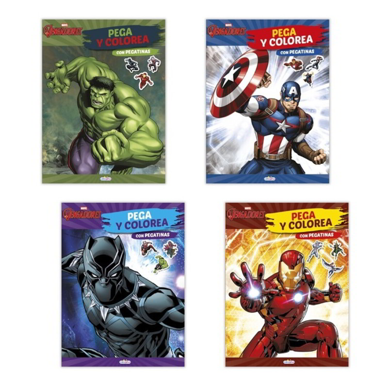 Libros Pega y Colorea Vengadores