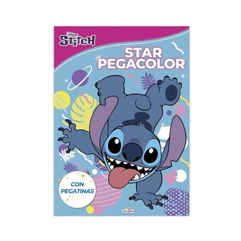 Libros Pegacolor c/pegatinas Stitch Disney
