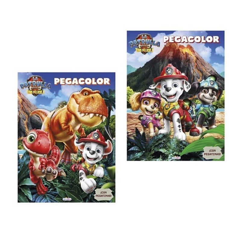 Libros Pegacolor Paw Patrol La Dino Película