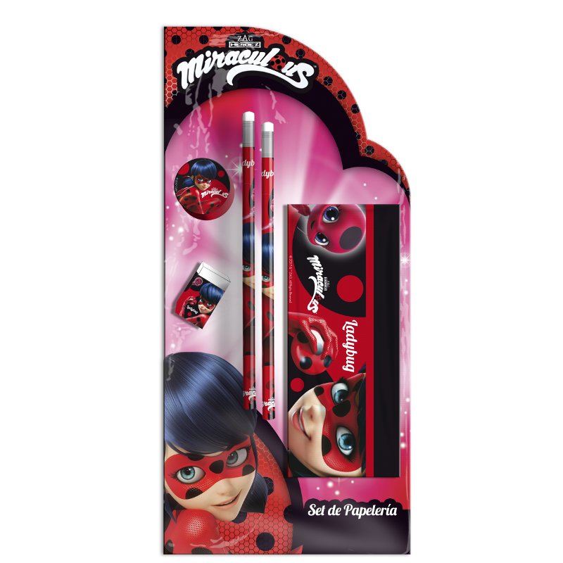 Set de papelería portatodo + 4 piezas Prodigiosa Ladybug 批发