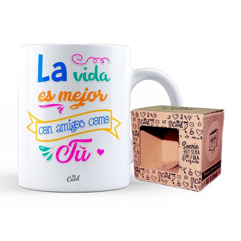 Distribuidor mayorista de Taza cerámica frases - La vida es mejor con amigos