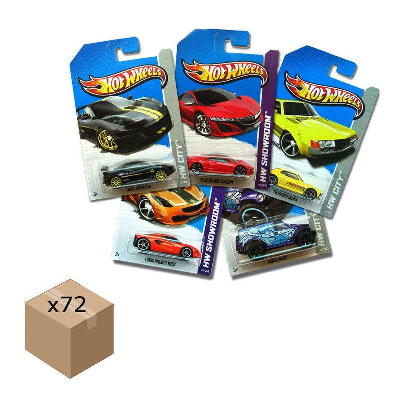 Caja de 72 coches Hot Wheels 1:64 modelos surtidos
